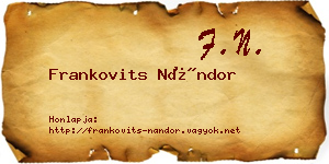 Frankovits Nándor névjegykártya